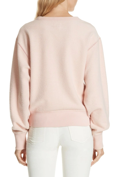 Shop Rag & Bone Brushed Inside Out Terry Sweatshirt In Dusky Pink