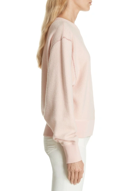 Shop Rag & Bone Brushed Inside Out Terry Sweatshirt In Dusky Pink