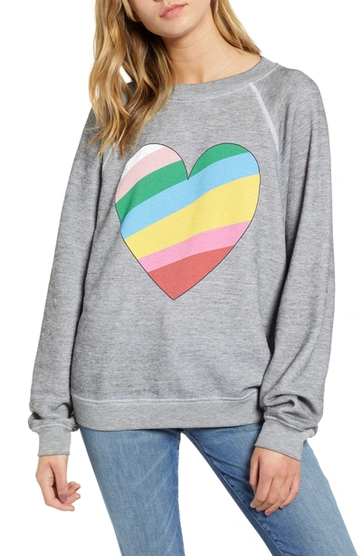Shop Wildfox Sommers Love Hearts Sweatshirt In Heather