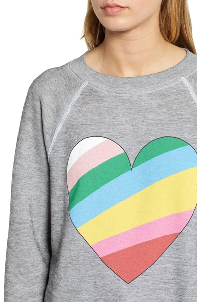 Shop Wildfox Sommers Love Hearts Sweatshirt In Heather