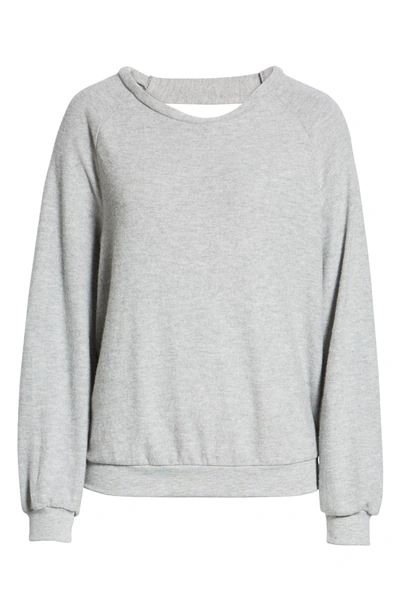 Shop Project Social T After Hours Open Back Sweatshirt In Heather Grey