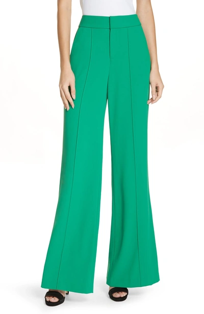 Shop Alice And Olivia Dylan High Waist Clean Fit Pants In Juniper