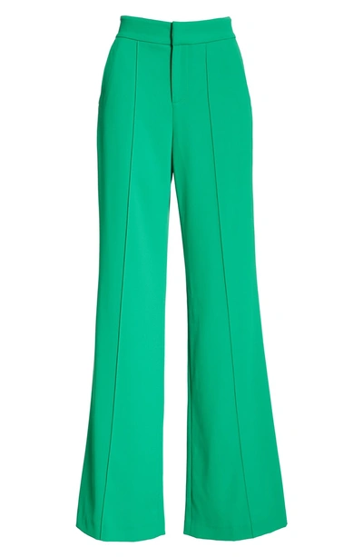 Shop Alice And Olivia Dylan High Waist Clean Fit Pants In Juniper