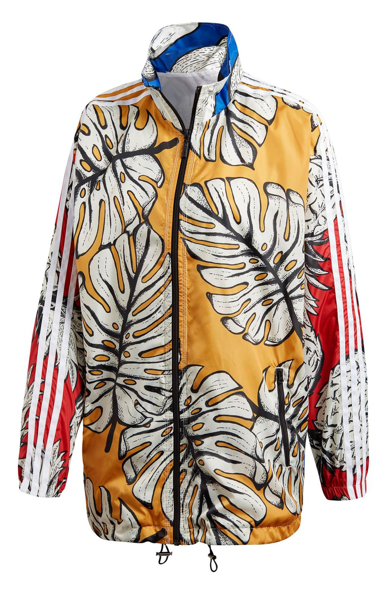 adidas x farm yellow palm windbreaker jacket