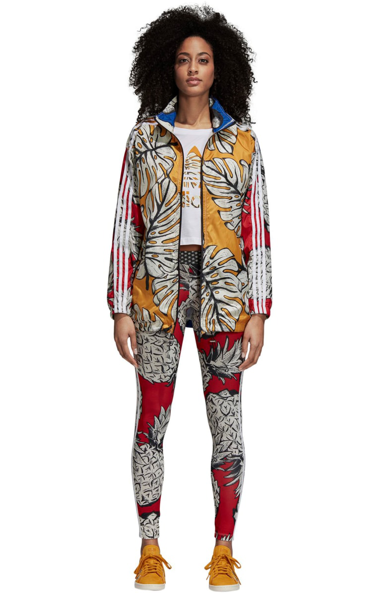 adidas x farm yellow palm windbreaker jacket