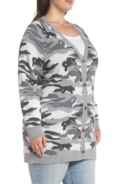 Shop Lucky Brand Button Front Camo Cardigan In Multi