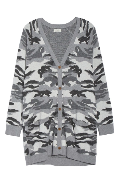 Shop Lucky Brand Button Front Camo Cardigan In Multi