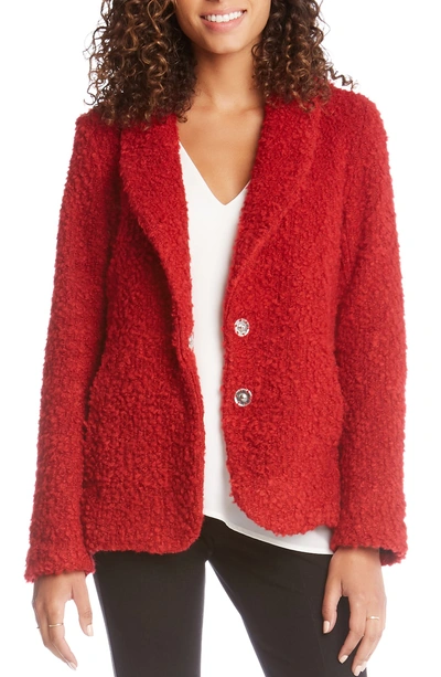 Shop Karen Kane Boucle Jacket In Red