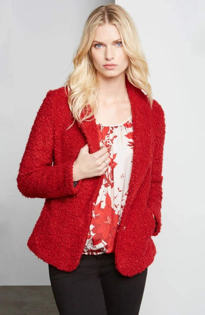 Shop Karen Kane Boucle Jacket In Red