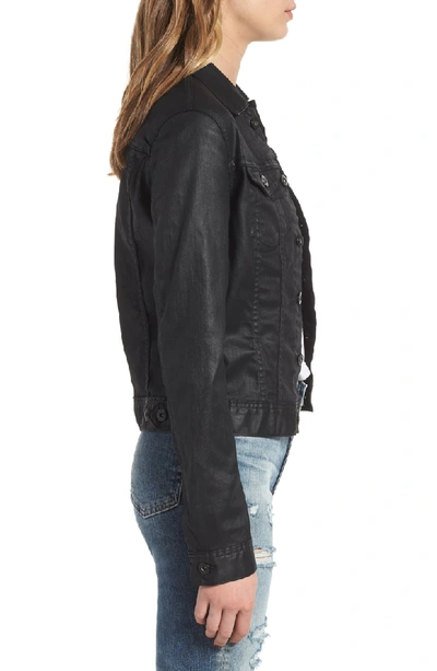 Shop Ag Robyn Denim Jacket In Lacquered Pure Black