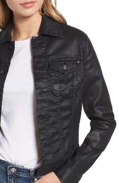 Shop Ag Robyn Denim Jacket In Lacquered Pure Black