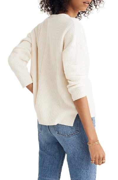 Madewell Patch Pocket Pullover Sweater In Bright Ivory | ModeSens