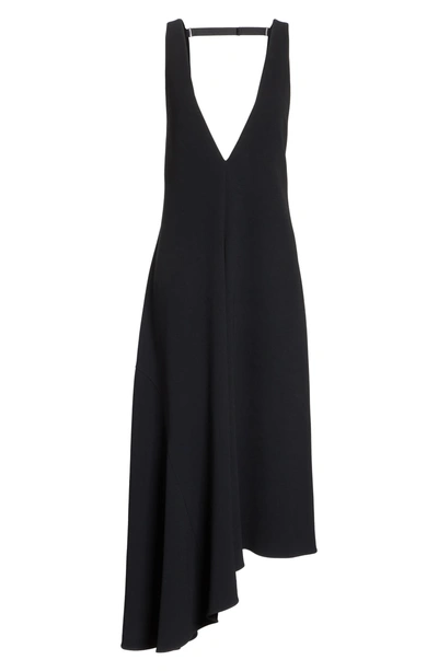 Shop Tibi Asymmetrical Double V-neck Dress In Black