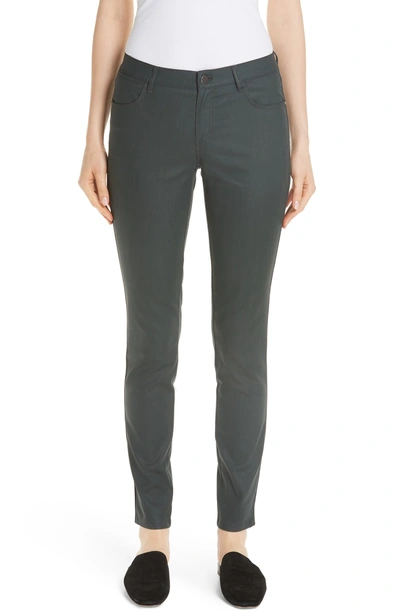 Shop Lafayette 148 Mercer Coated Skinny Jeans In Spruce