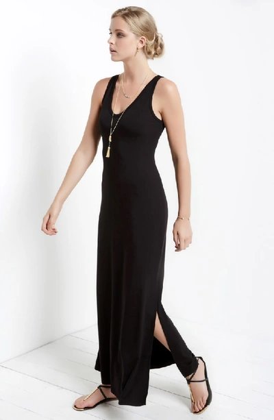 Shop Karen Kane 'alana' Double V-neck Maxi Dress In Black