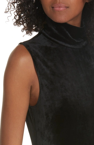 Shop Theory Velour Turtleneck Top In Black