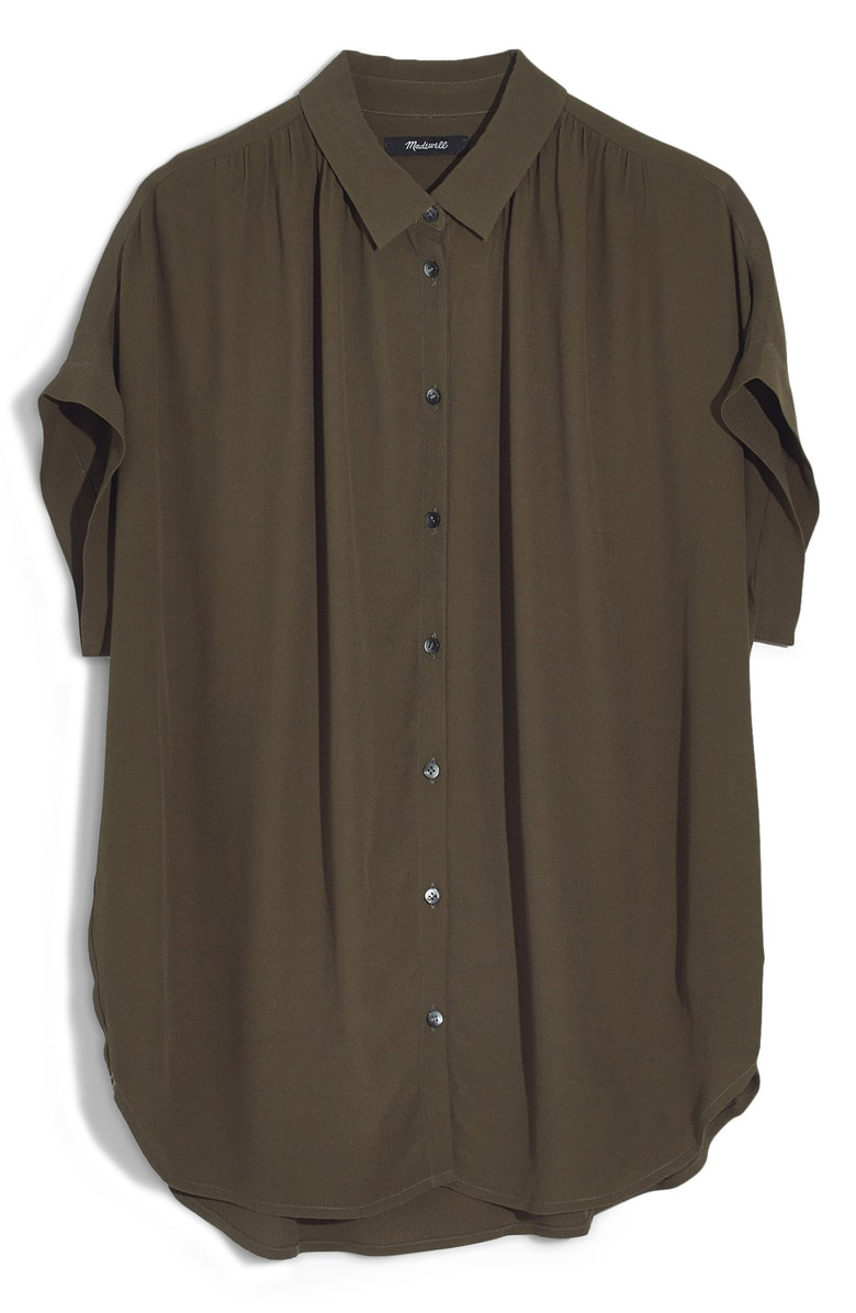 Madewell Central Drapey Shirt In Kale | ModeSens