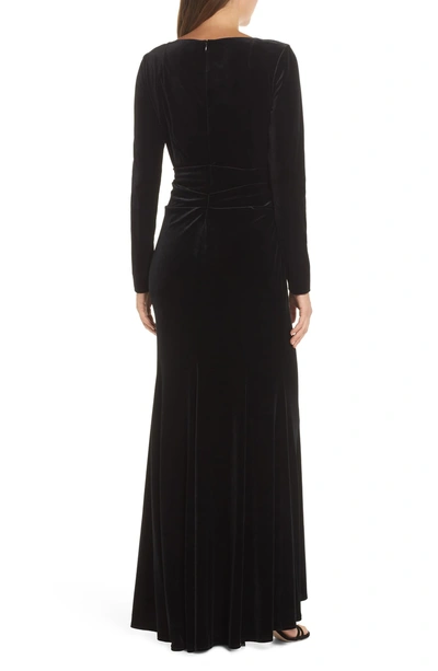 Shop Vince Camuto Velvet Gown In Black