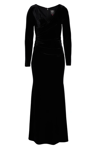 Shop Vince Camuto Velvet Gown In Black