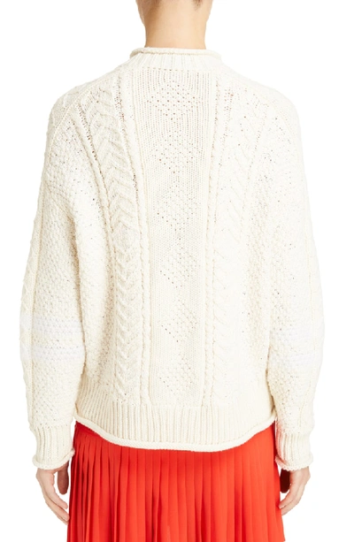 Shop Givenchy Cable Knit Wool & Cashmere Sweater In White/ Ecru