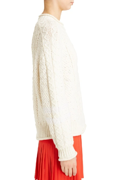 Shop Givenchy Cable Knit Wool & Cashmere Sweater In White/ Ecru