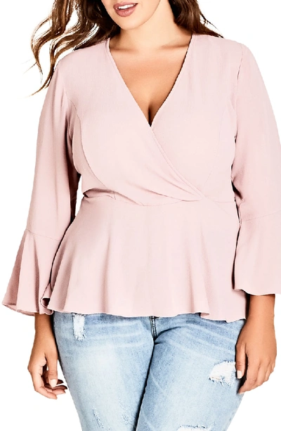 Shop City Chic Sweetly Tied Top In Rose Water
