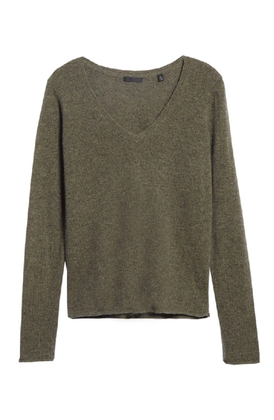 Shop Atm Anthony Thomas Melillo Cashmere V-neck Sweater In Heather Army