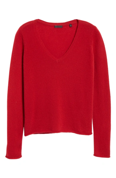 Shop Atm Anthony Thomas Melillo Cashmere V-neck Sweater In Red