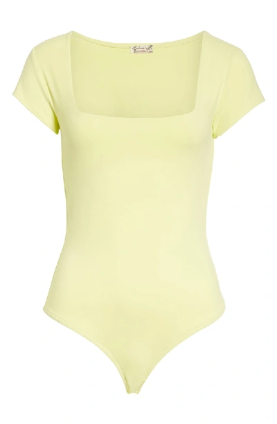 Shop Free People Square Eyes Bodysuit In Yellow