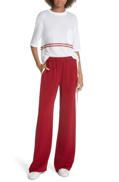 Shop Elizabeth And James Kelly Track Pants In Ruby/ White