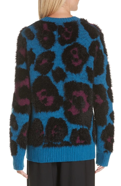 Shop Marc Jacobs Leopard Print Cardigan In Teal Multi