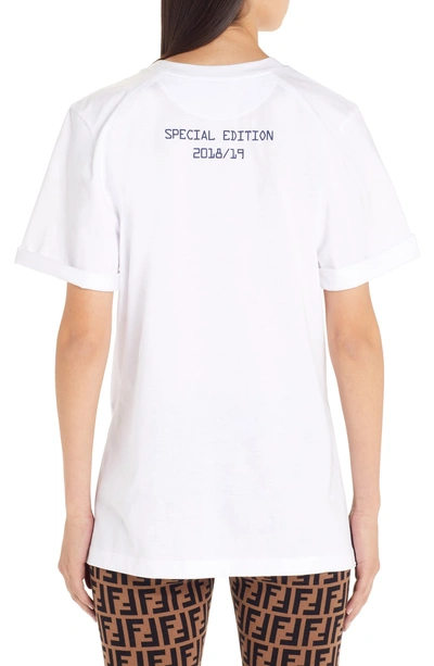 Shop Fendi Mania Oversize Cotton Tee In White