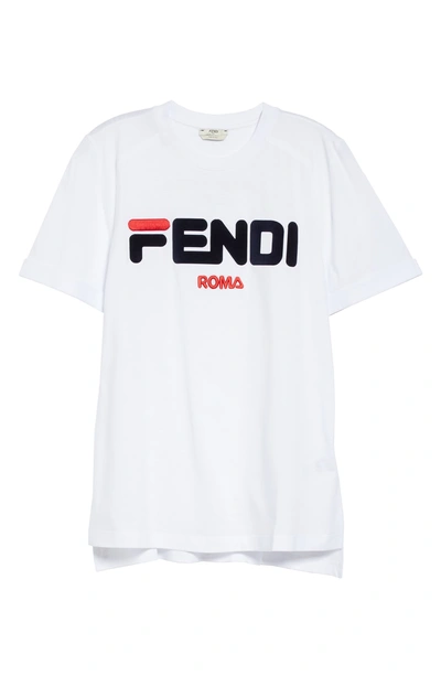 Shop Fendi Mania Oversize Cotton Tee In White