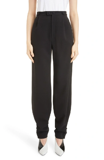 Shop Givenchy Button Detail Wool Trousers In Black