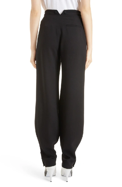 Shop Givenchy Button Detail Wool Trousers In Black