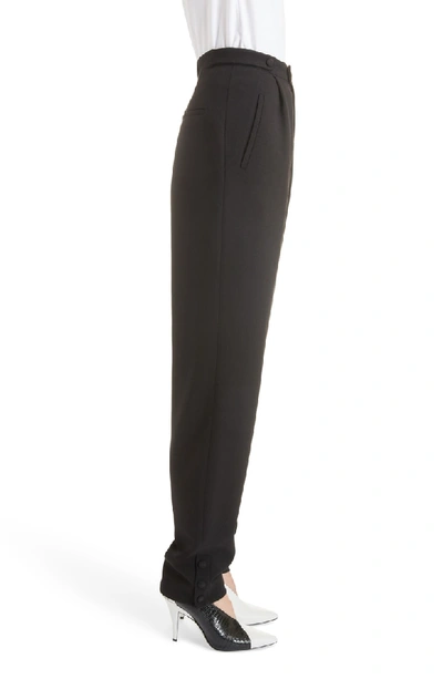 Shop Givenchy Button Detail Wool Trousers In Black