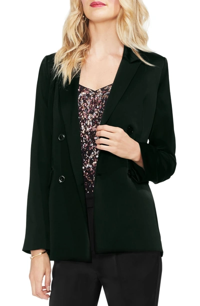 Shop Vince Camuto Double Breasted Blazer In Rich Black