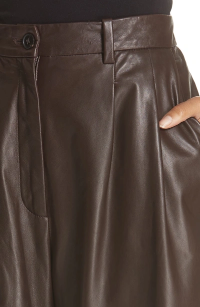 Shop Nili Lotan Nico Leather Pants In Brown