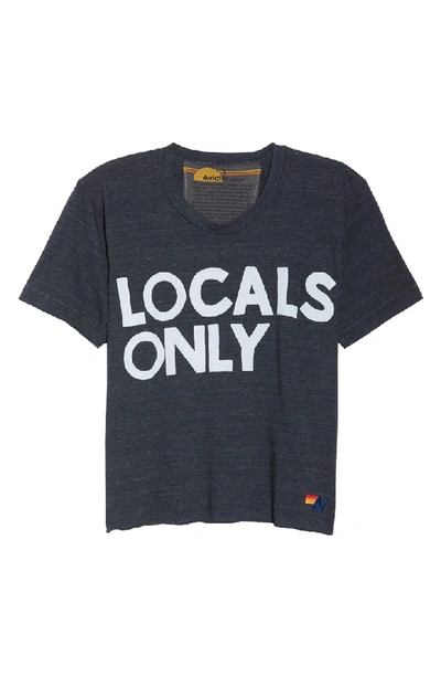 Shop Aviator Nation Locals Only Boyfriend Tee In Charcoal