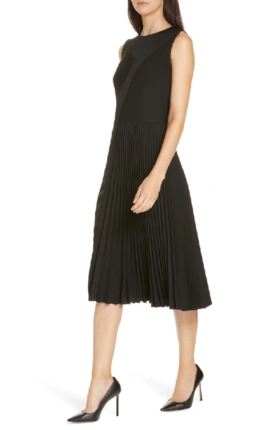 Shop Hugo Boss Dionia Fit & Flare Dress In Black