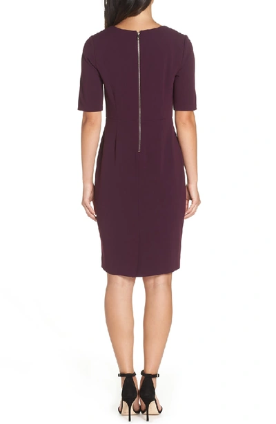 Shop Vince Camuto Scuba Crepe Sheath Dress In Plum