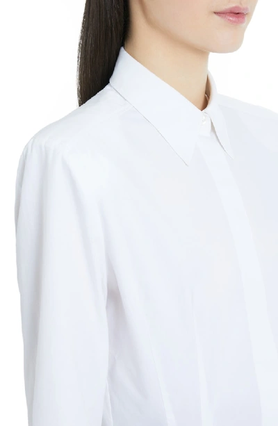 Shop Sara Battaglia Puff Sleeve Cotton Poplin Shirt In White