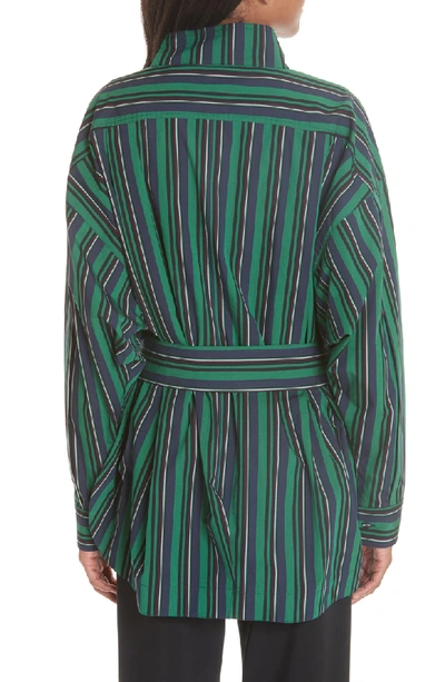 Shop Opening Ceremony Stripe Belted Top In Green Multi