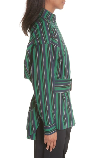 Shop Opening Ceremony Stripe Belted Top In Green Multi