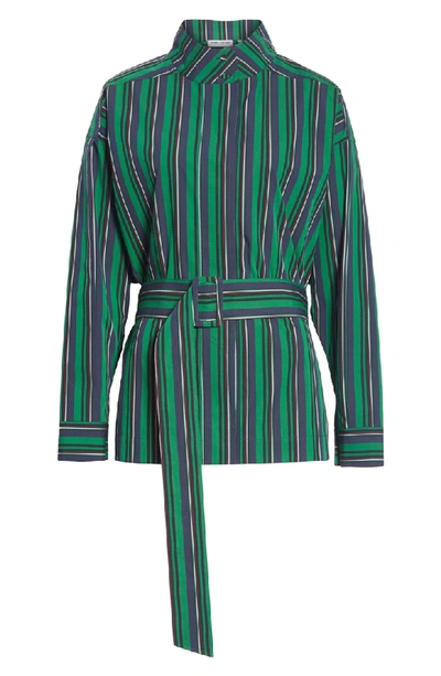 Shop Opening Ceremony Stripe Belted Top In Green Multi