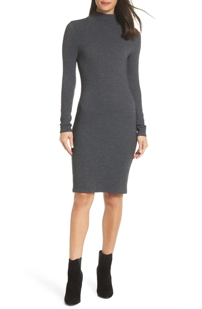 Shop French Connection Petra Textured Rib Body-con Dress In Black/ Duchess Blue