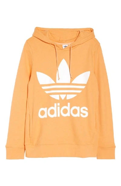 Shop Adidas Originals Trefoil Hoodie In Chalk Orange