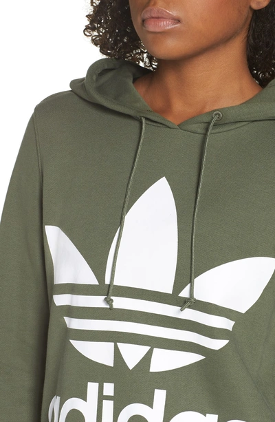Shop Adidas Originals Trefoil Hoodie In Base Green