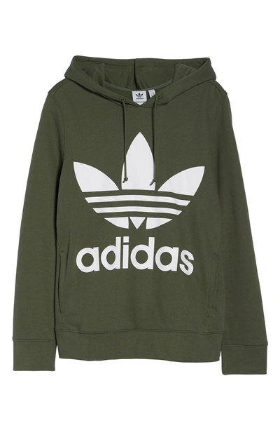 Shop Adidas Originals Trefoil Hoodie In Base Green