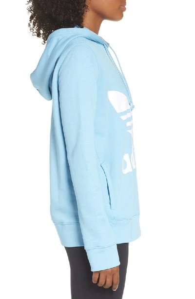 Shop Adidas Originals Trefoil Hoodie In Clear Blue